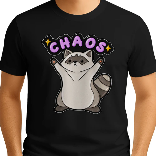 Chaos Raccoon – Cute Funny Raccoon Graphic💜🦝
