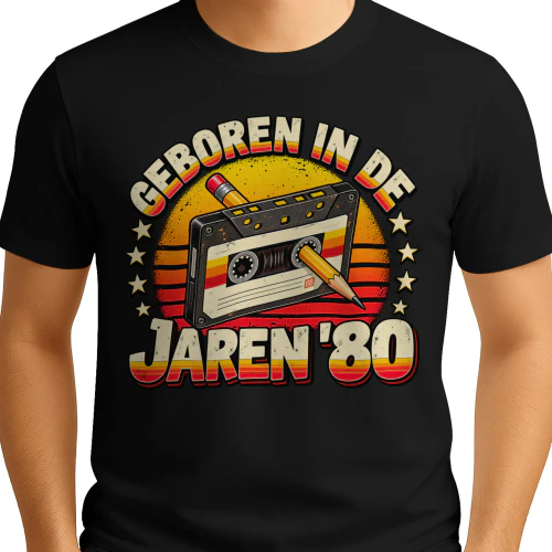 Geboren in de Jaren 80 – Vintage Retro Cassette Design 🎵