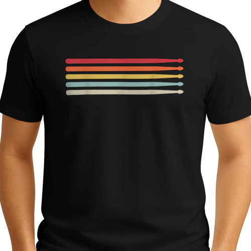 Retro Drummer Vibes Vintage Drumsticks Graphic