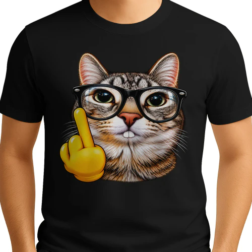 Funny Middle Finger Cat – Sarcastic Cat Graphic 😼🤘