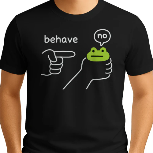 Funny Frog Meme T-Shirt _ Sarcastic Cartoon Tee _ Animal Lover Gift UK