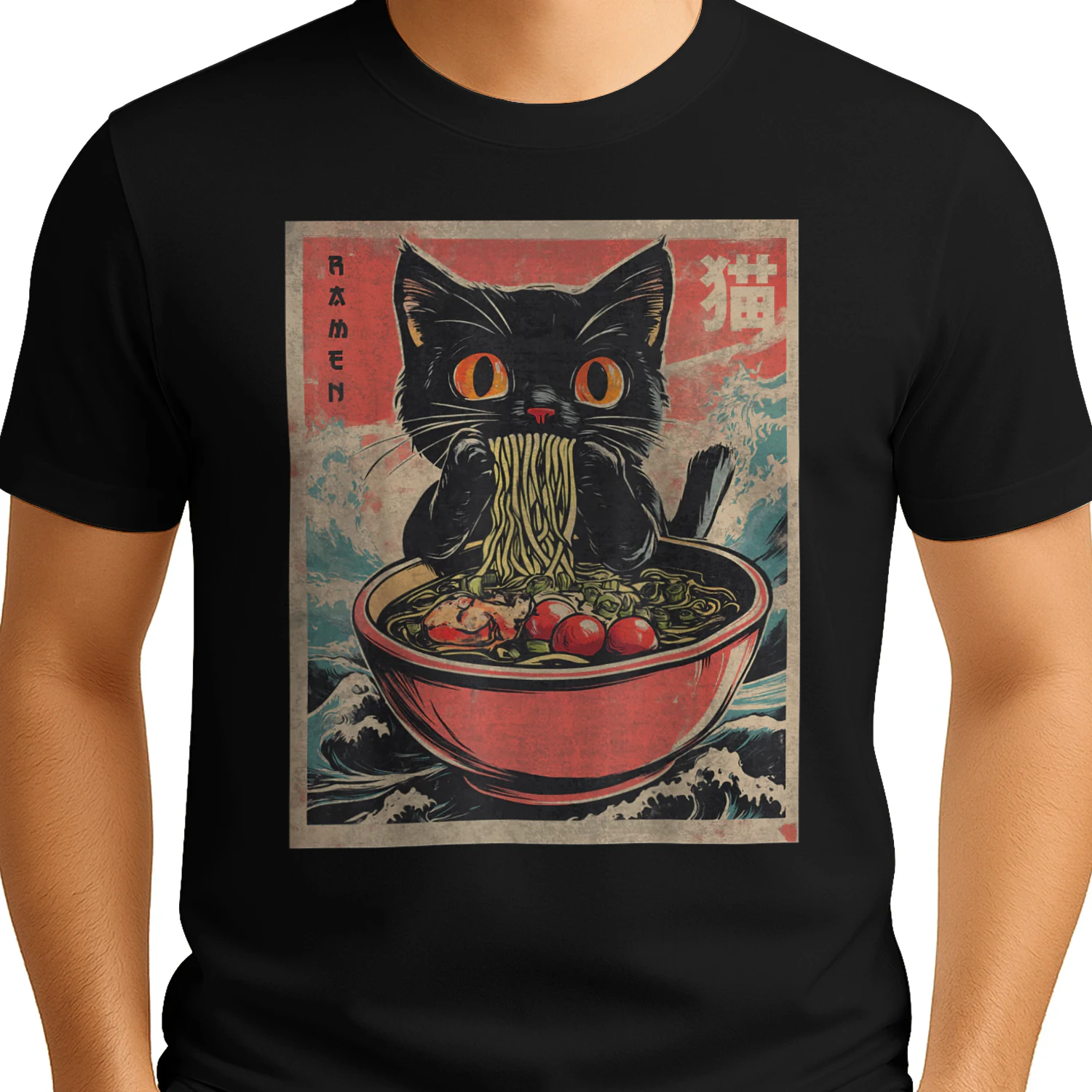 Kawaii Ramen Cat Japanese Anime Graphic