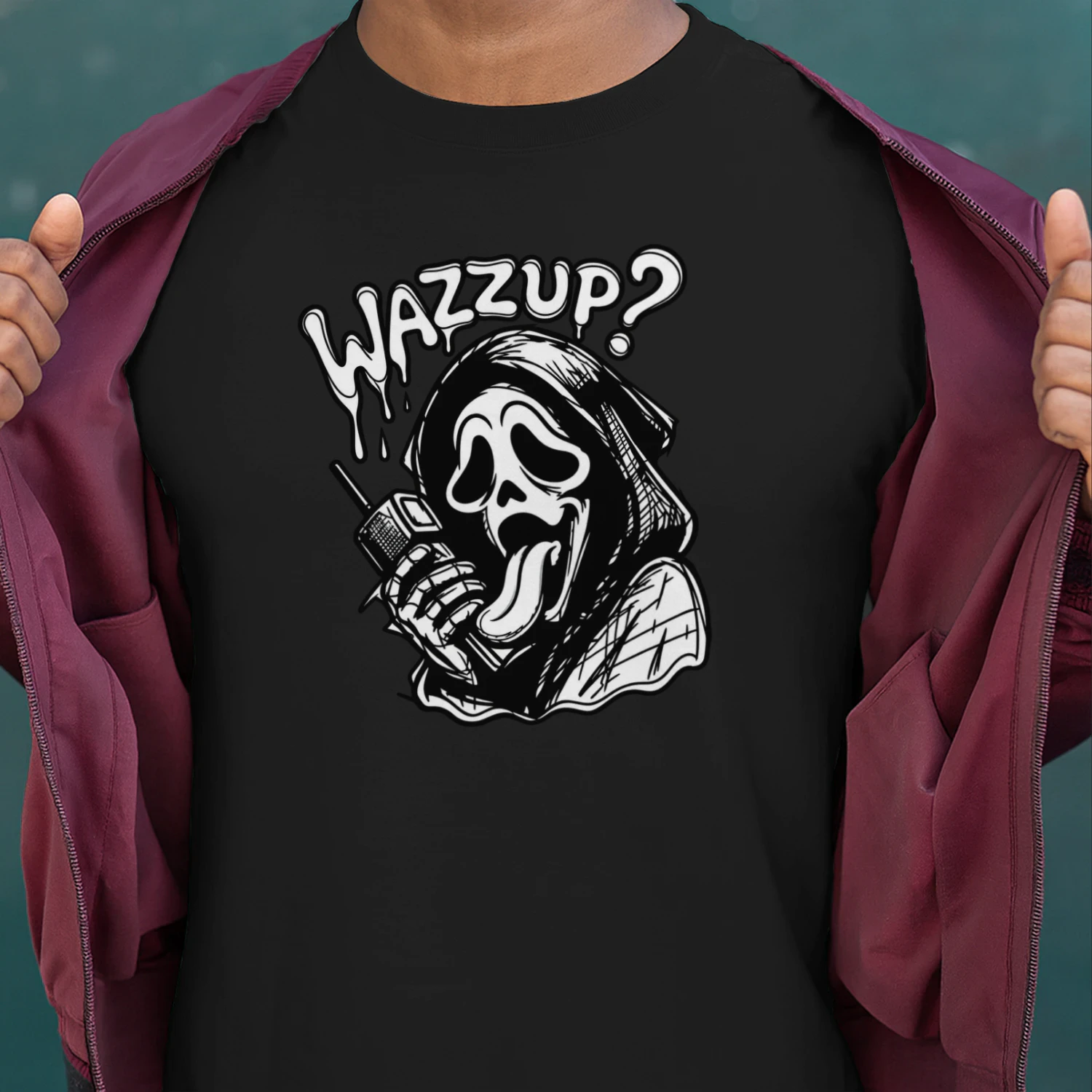 Wazzup Horror – Funny Spooky Ghost Graphic _ Halloween Streetwear