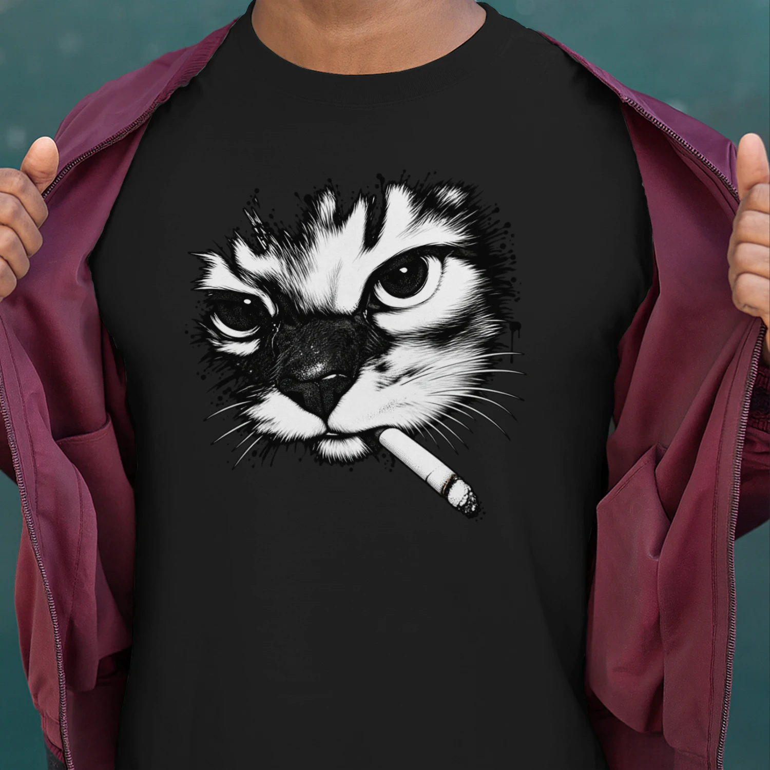 Grumpy Cat Smoking – Funny Sarcastic Cat Graphic 🐱🚬