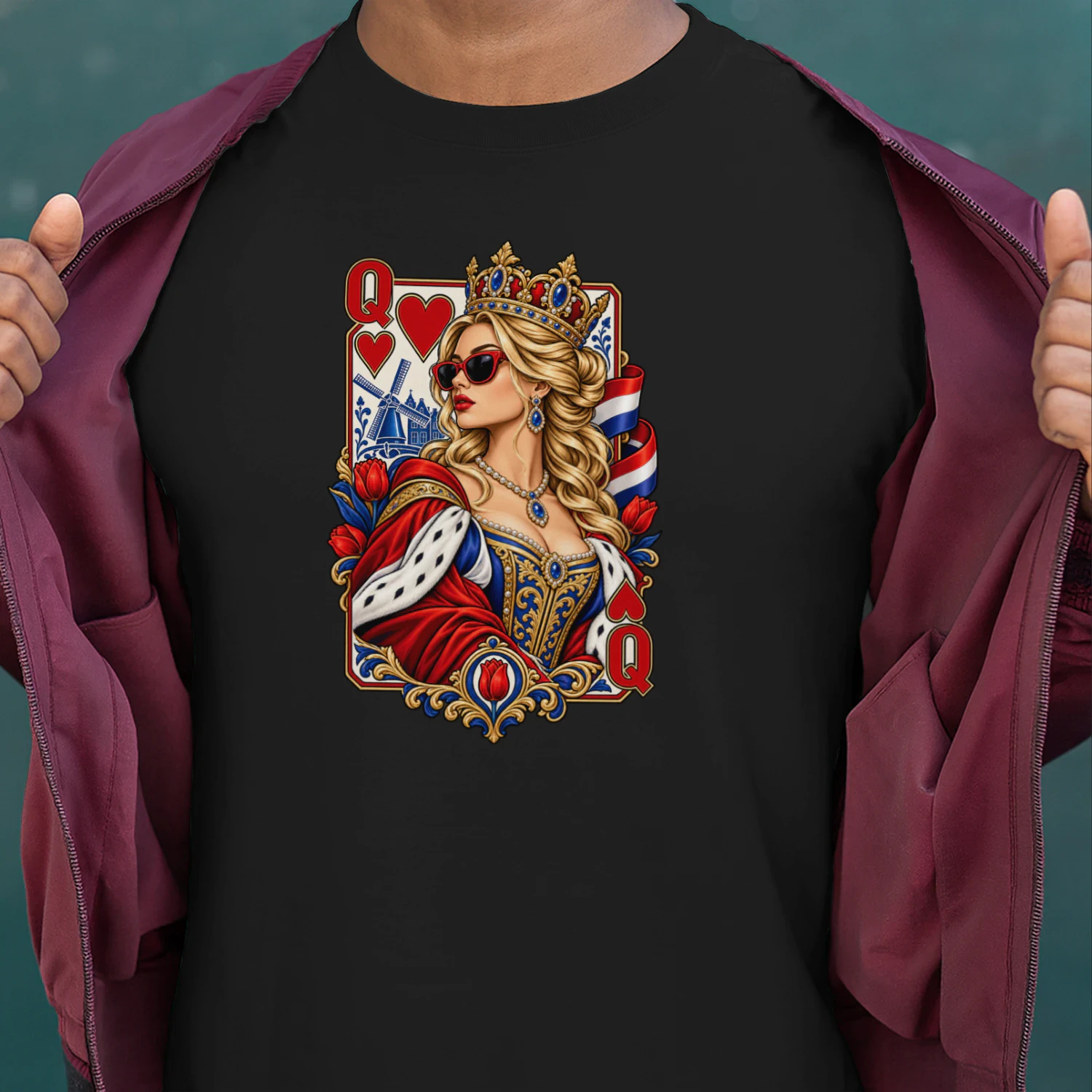 Queen of Hearts Netherlands – Dutch Royal Queen Graphic 🇳🇱❤️