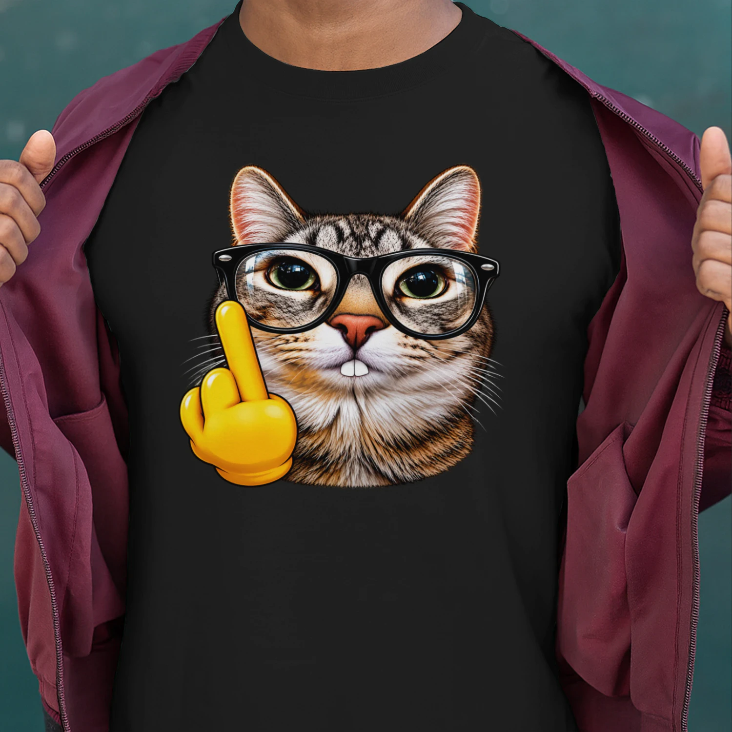 Funny Middle Finger Cat – Sarcastic Cat Graphic 😼🤘