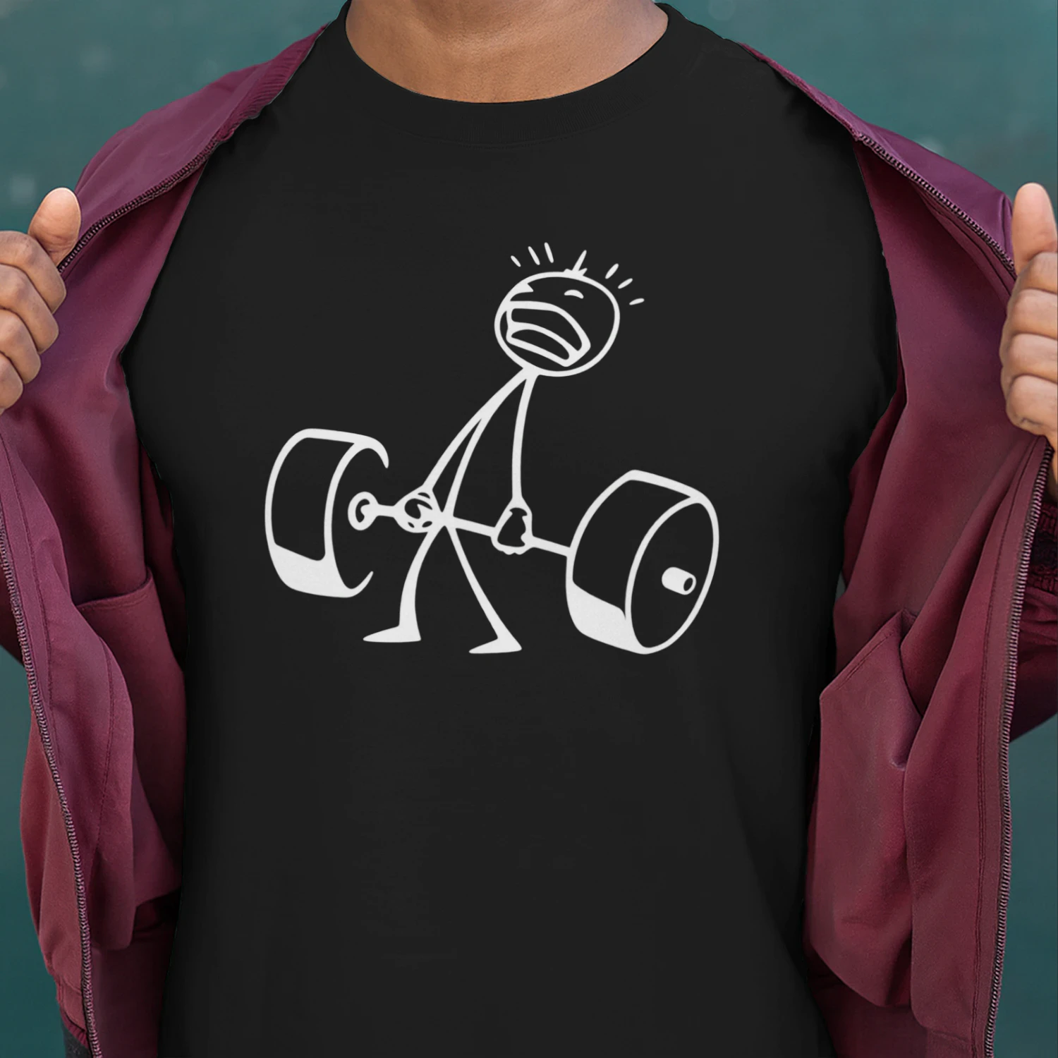Everything Hurts – Funny Weightlifting Stick Figure Gym Humor