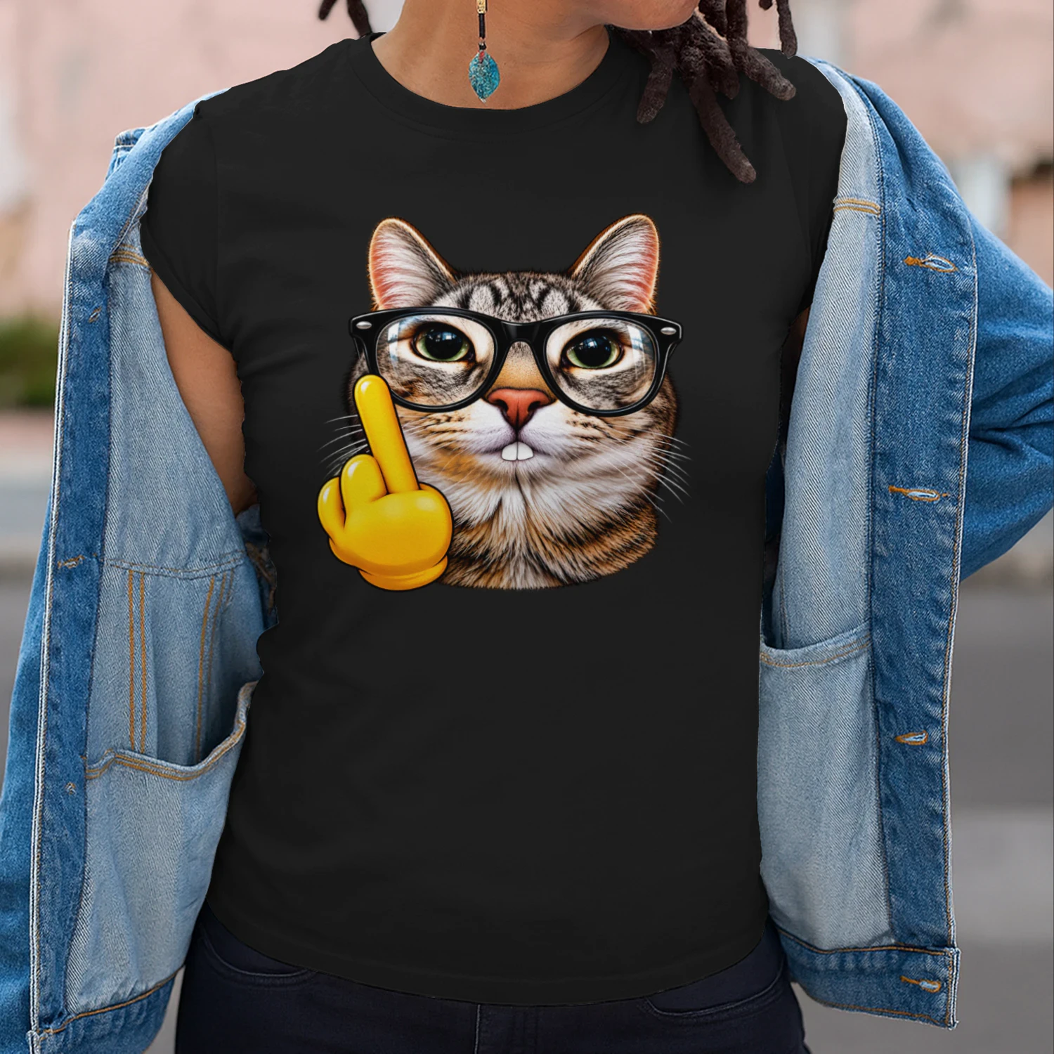 Funny Middle Finger Cat – Sarcastic Cat Graphic 😼🤘