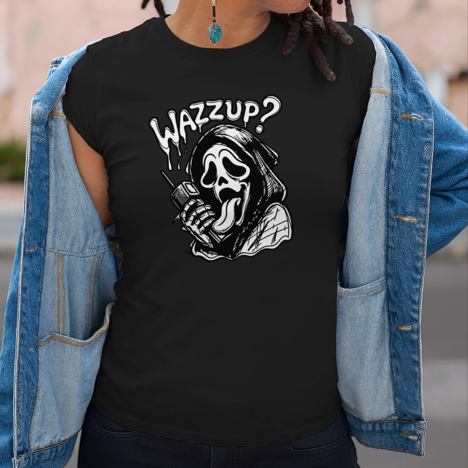 Wazzup Horror – Funny Spooky Ghost Graphic _ Halloween Streetwear
