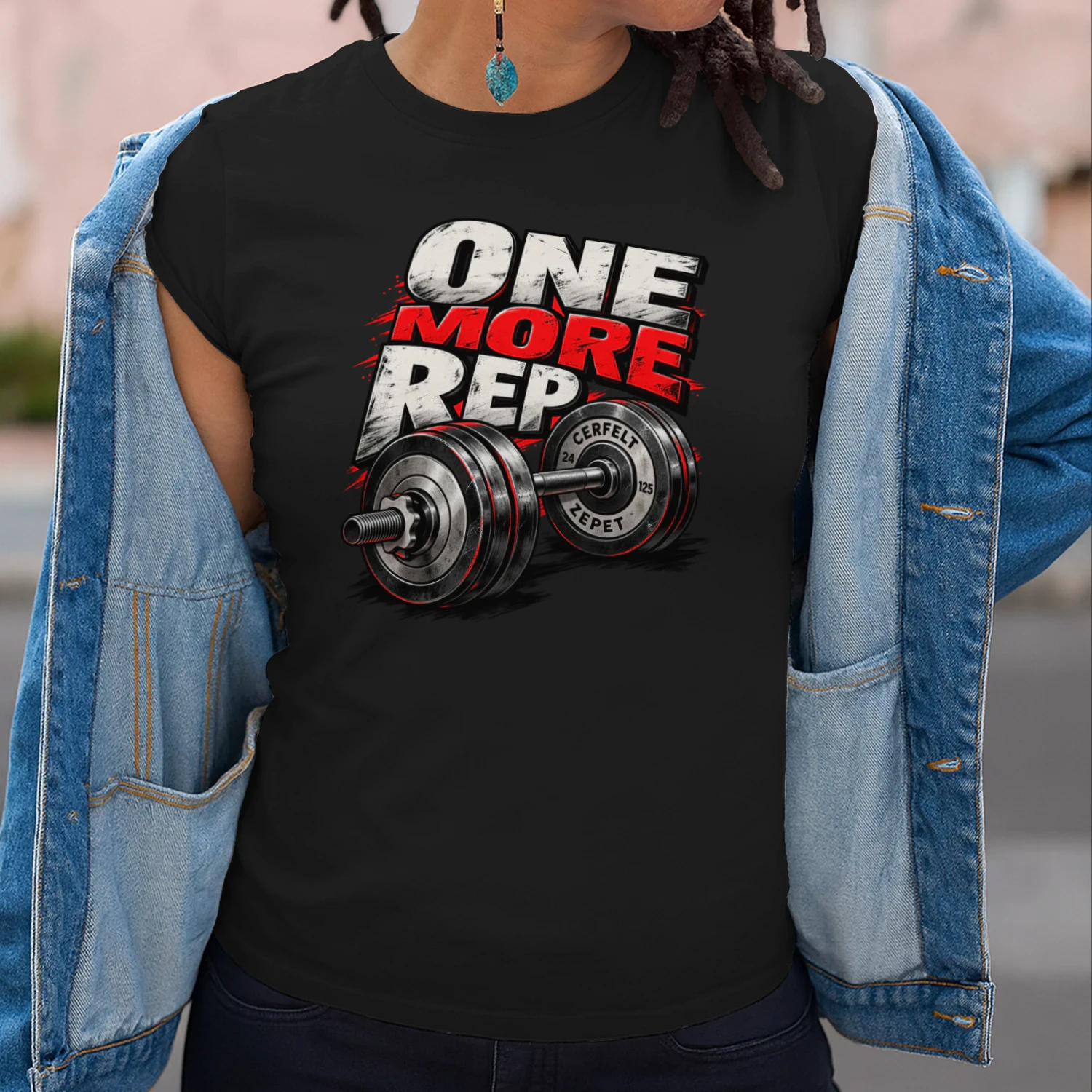 One More Rep – Gym Motivation & Weightlifting Graphic 💪