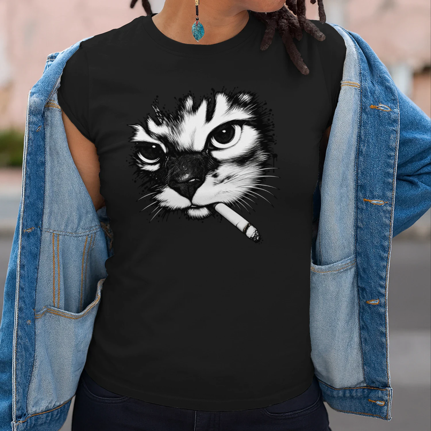 Grumpy Cat Smoking – Funny Sarcastic Cat Graphic 🐱🚬