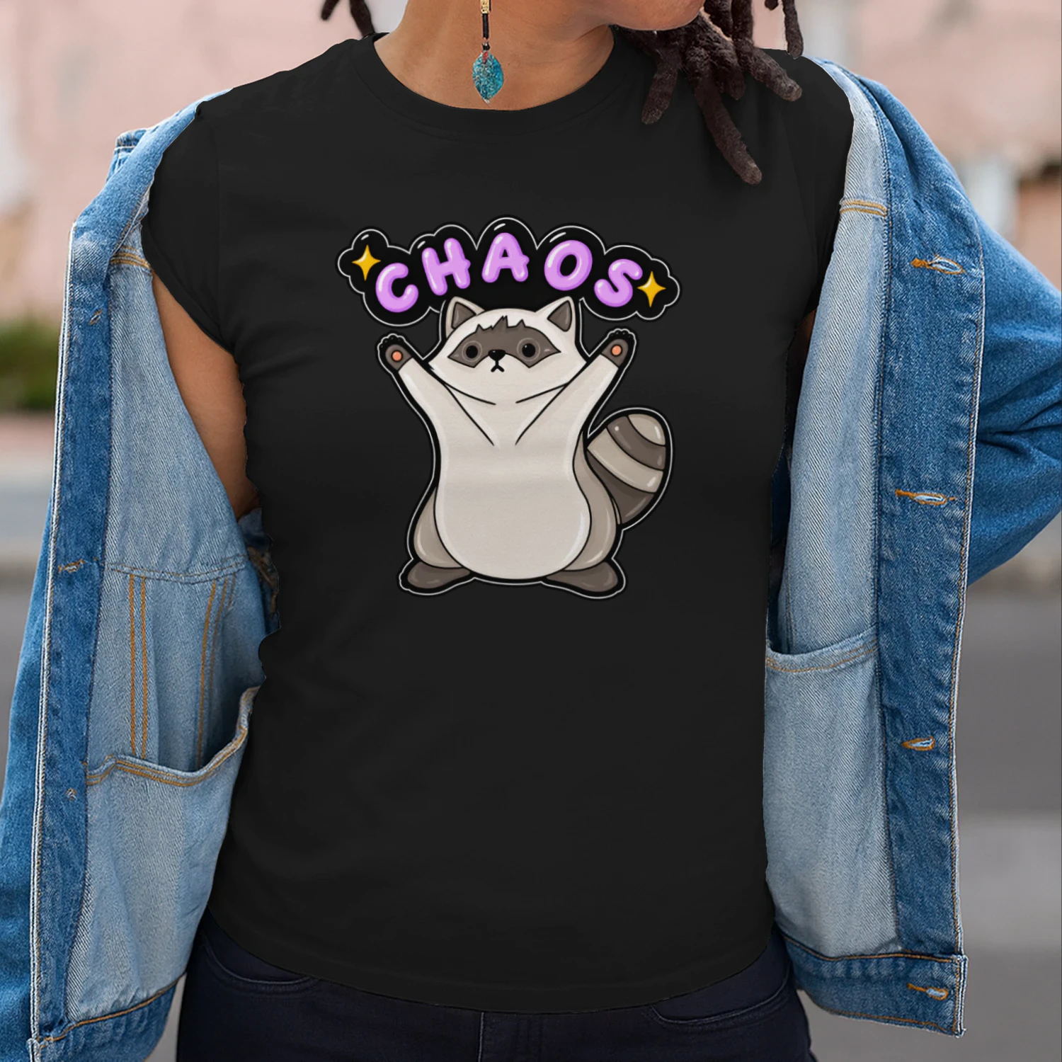 Chaos Raccoon – Cute Funny Raccoon Graphic💜🦝