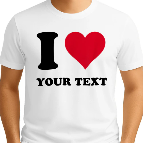 Custom I ❤️ Name Oversized T-Shirt