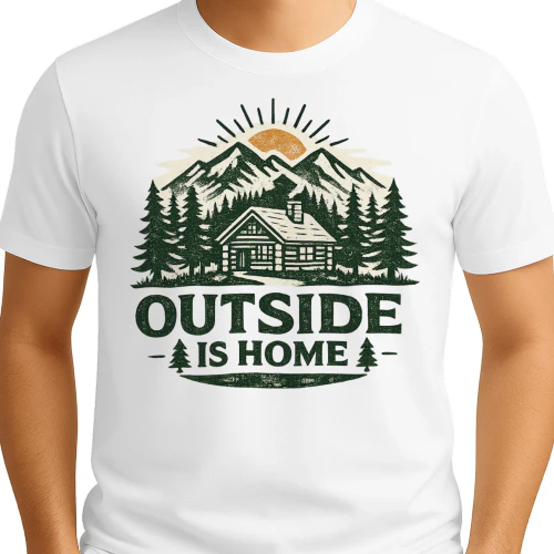 Outside Is Home Vintage Outdoor