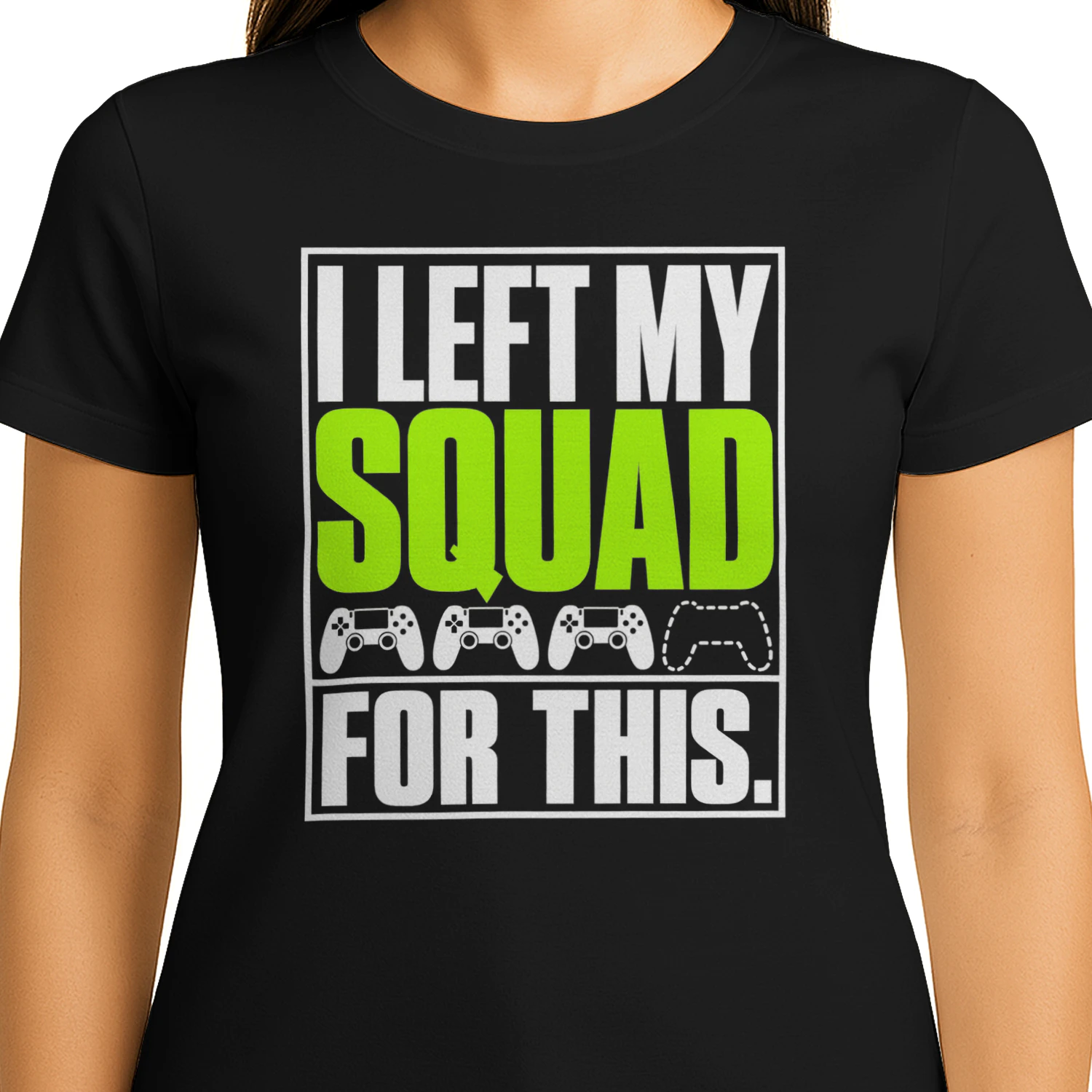 I Left My Squad For This T-Shirt, Funny Gamer Shirt, Gaming Controller Graphic Tee, Multiplayer Gaming Humor Design, Gift for Gamers, Men and Women