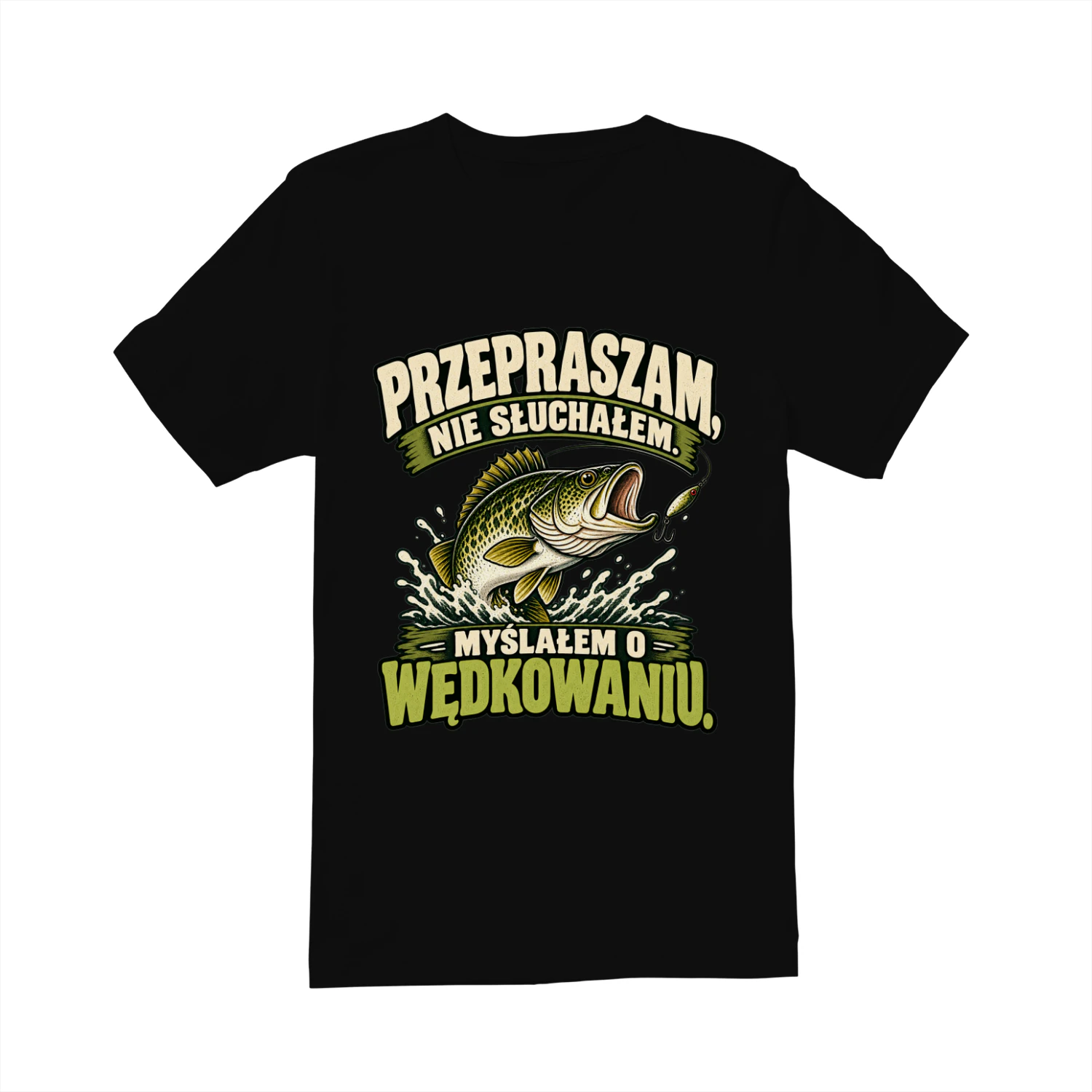 Przepraszam Nie Słuchałem Myślałem o Wędkowaniu Koszulka, Śmieszny T-Shirt Wędkarski, Vintage Ryba, Humor dla Wędkarza, Prezent dla Taty i Miłośnika Łowienia Ryb