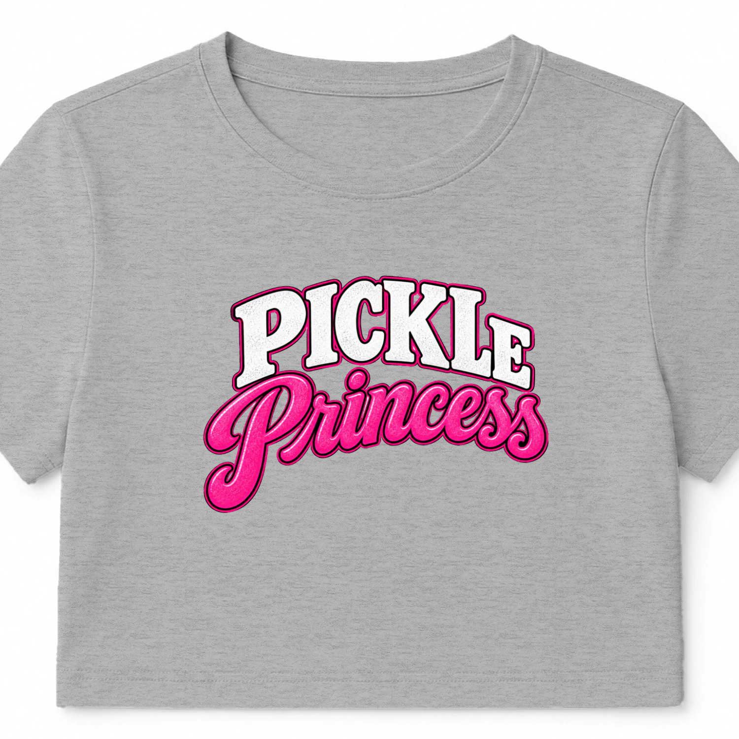Pickle Princess Women's Cropped Tri-Blend T-Shirt, Cute Pink Pickleball Graphic Tee