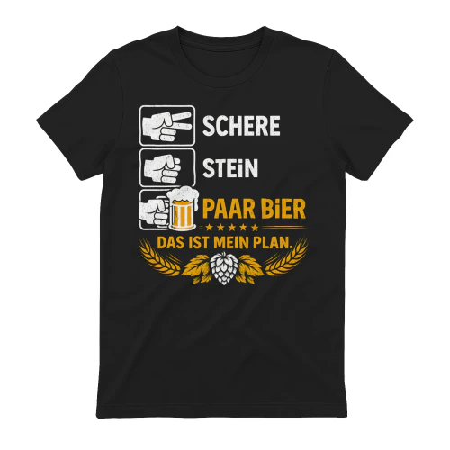 Schere Stein Paar Bier Shirt Herren