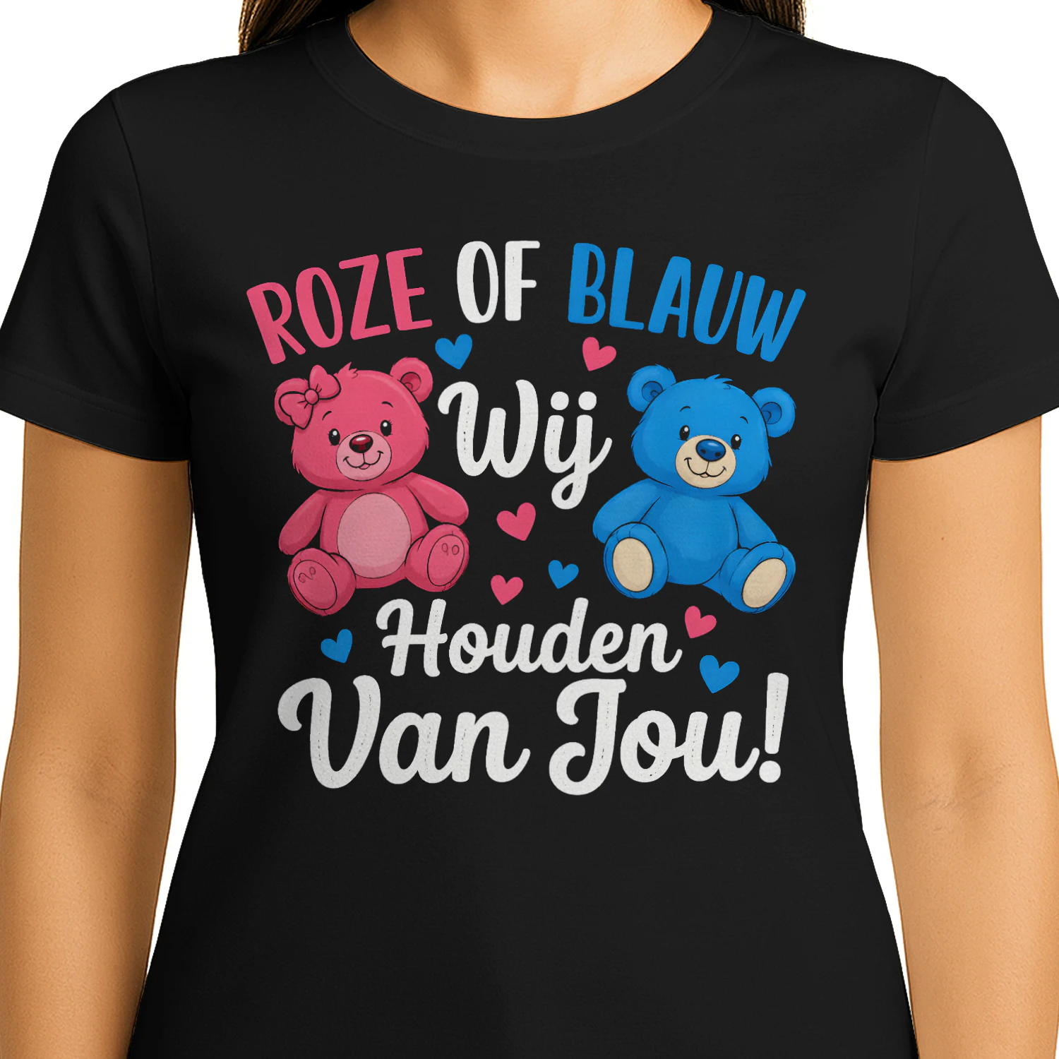T-shirt : Roze 💗 of Blauw 💙 Wij Houden Nu Al Van Jou!