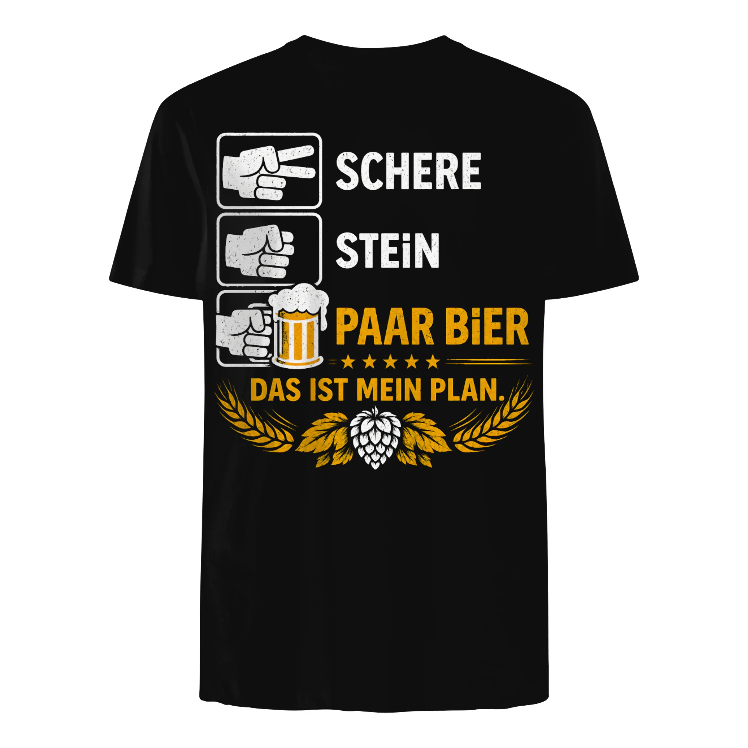 Schere Stein Paar Bier Shirt Herren – Lustiges Bier Trinken T-Shirt für Männer