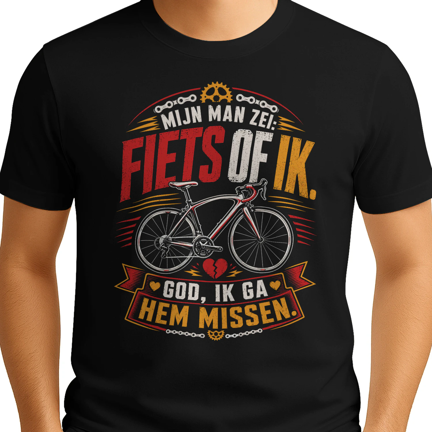 Mijn Man Zei Fiets Of Ik God Ik Ga Hem Missen T-shirt
