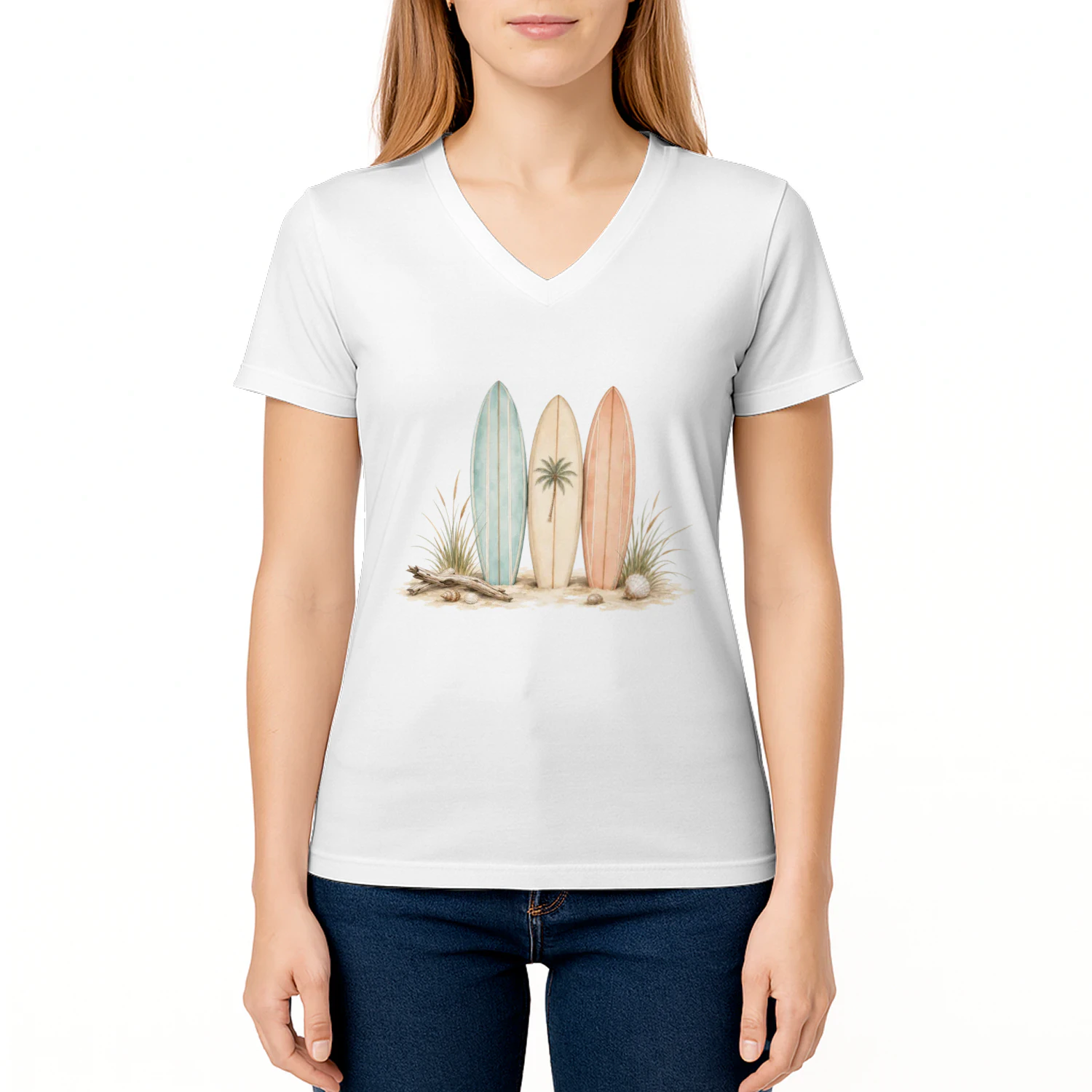Golden Horizon Women's V-Neck Tee