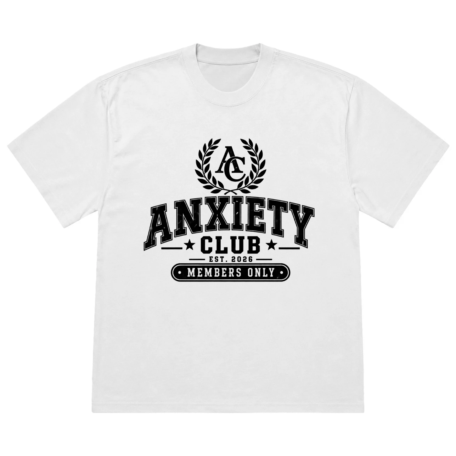 Anxiety Club Members Only Oversized T-Shirt - Mental Health Streetwear