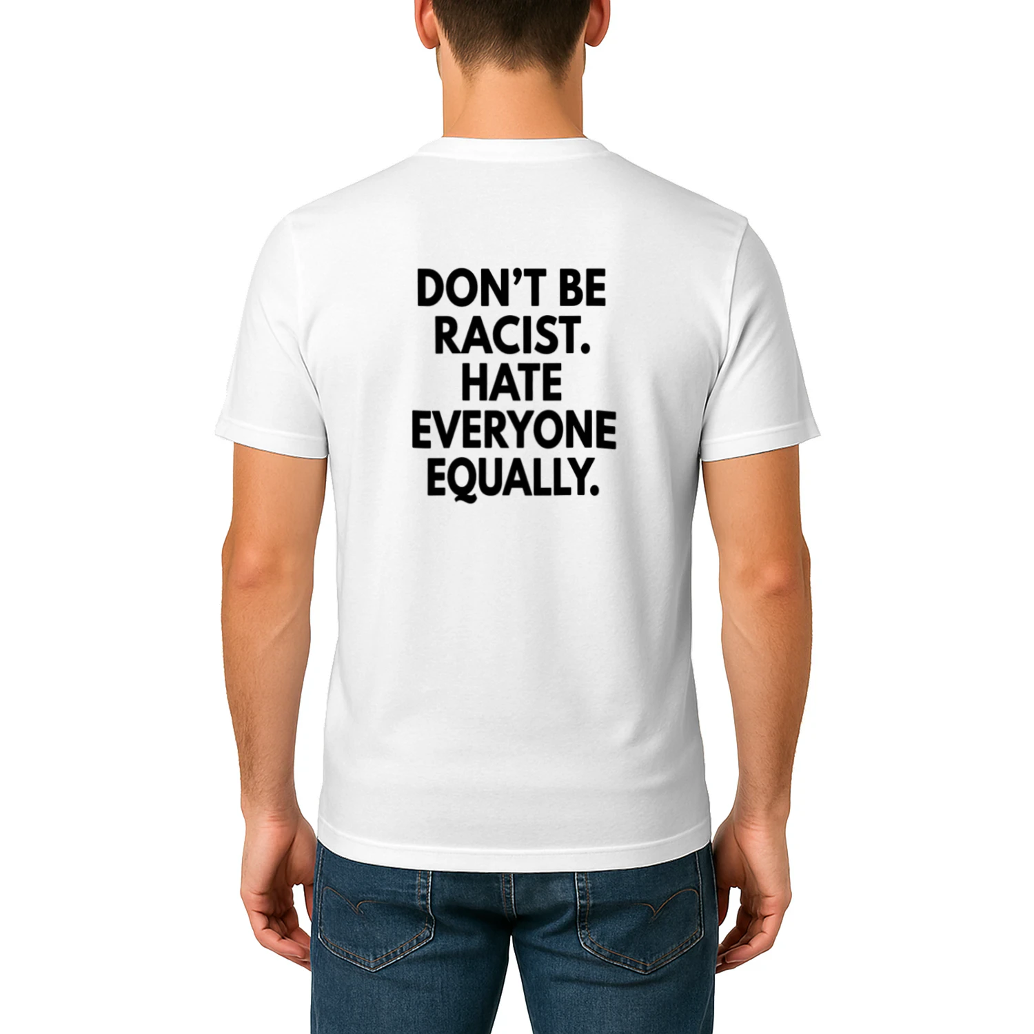 DON'T BE RACIST. HATE EVERYONE EQUALLY T-SHIRT