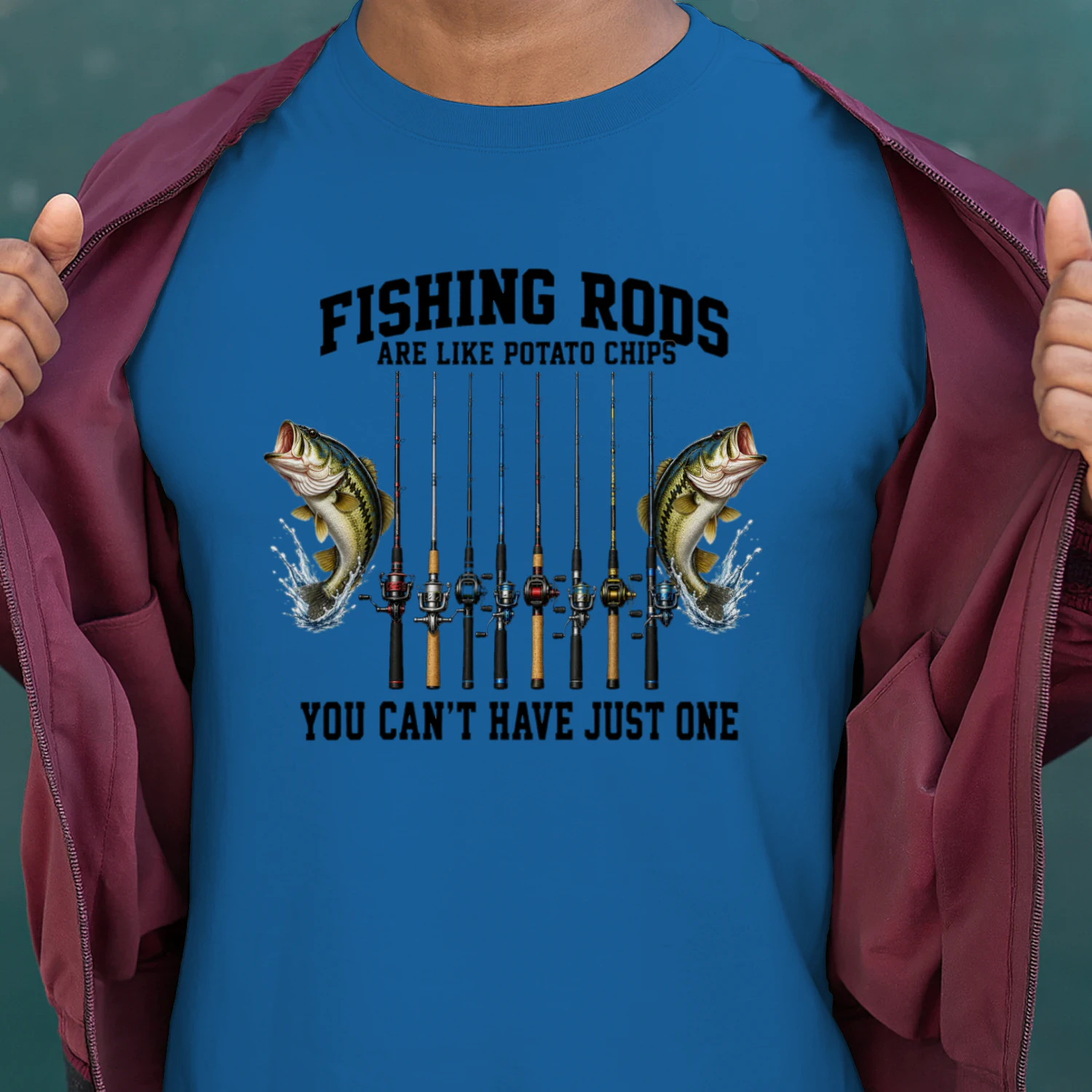 Fishing Rods Are Like Potato Chips Funny Fishing T-S