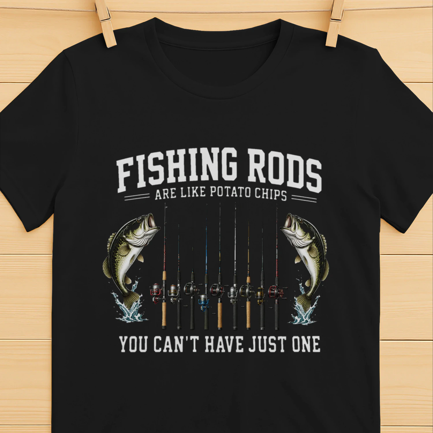 Fishing Rods Are Like Potato Chips T-Shirt | Funny Fishing Shirt