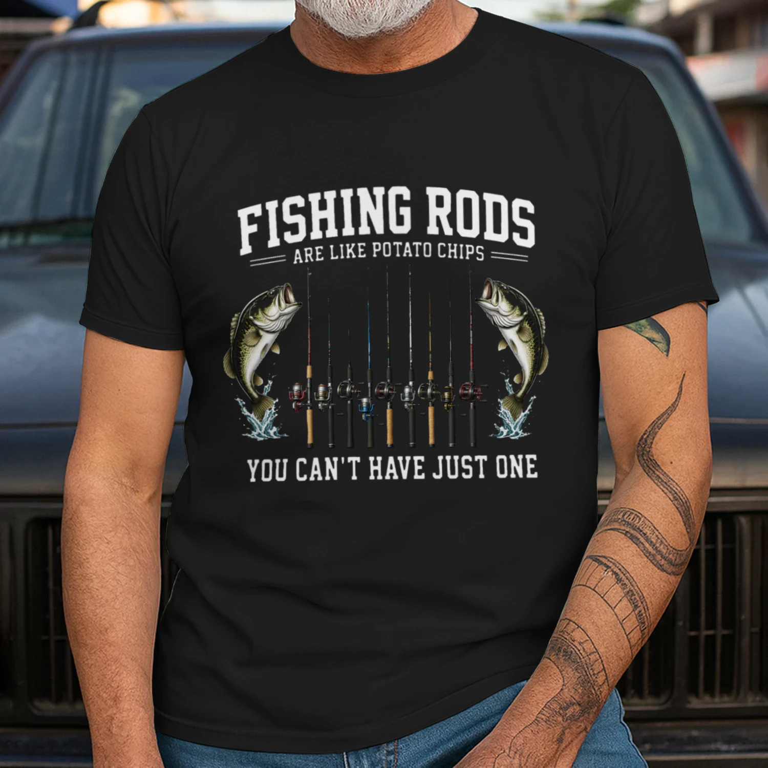 Fishing Rods Are Like Potato Chips T-Shirt | Funny Fishing Shirt