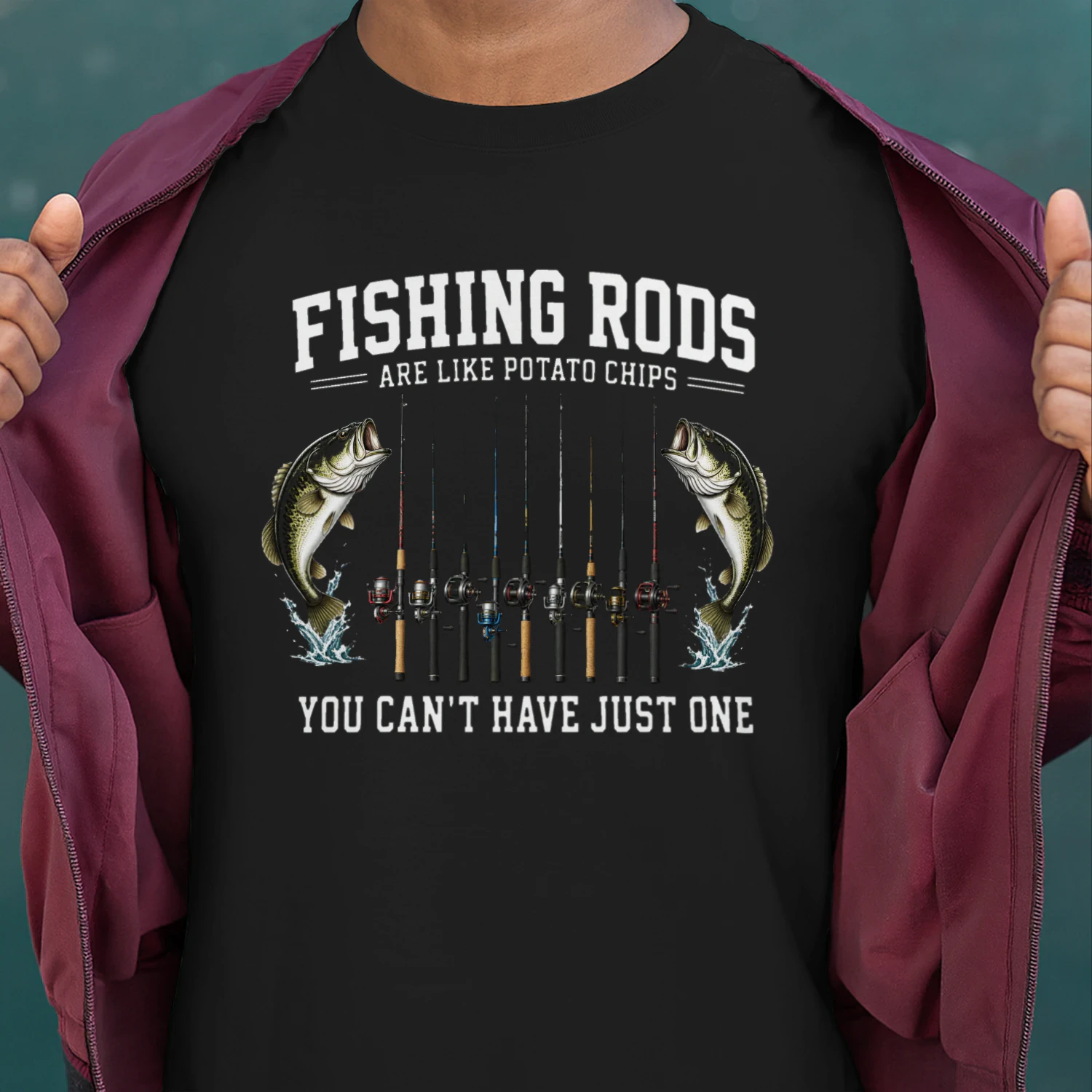 Fishing Rods Are Like Potato Chips T-Shirt | Funny Fishing Shirt