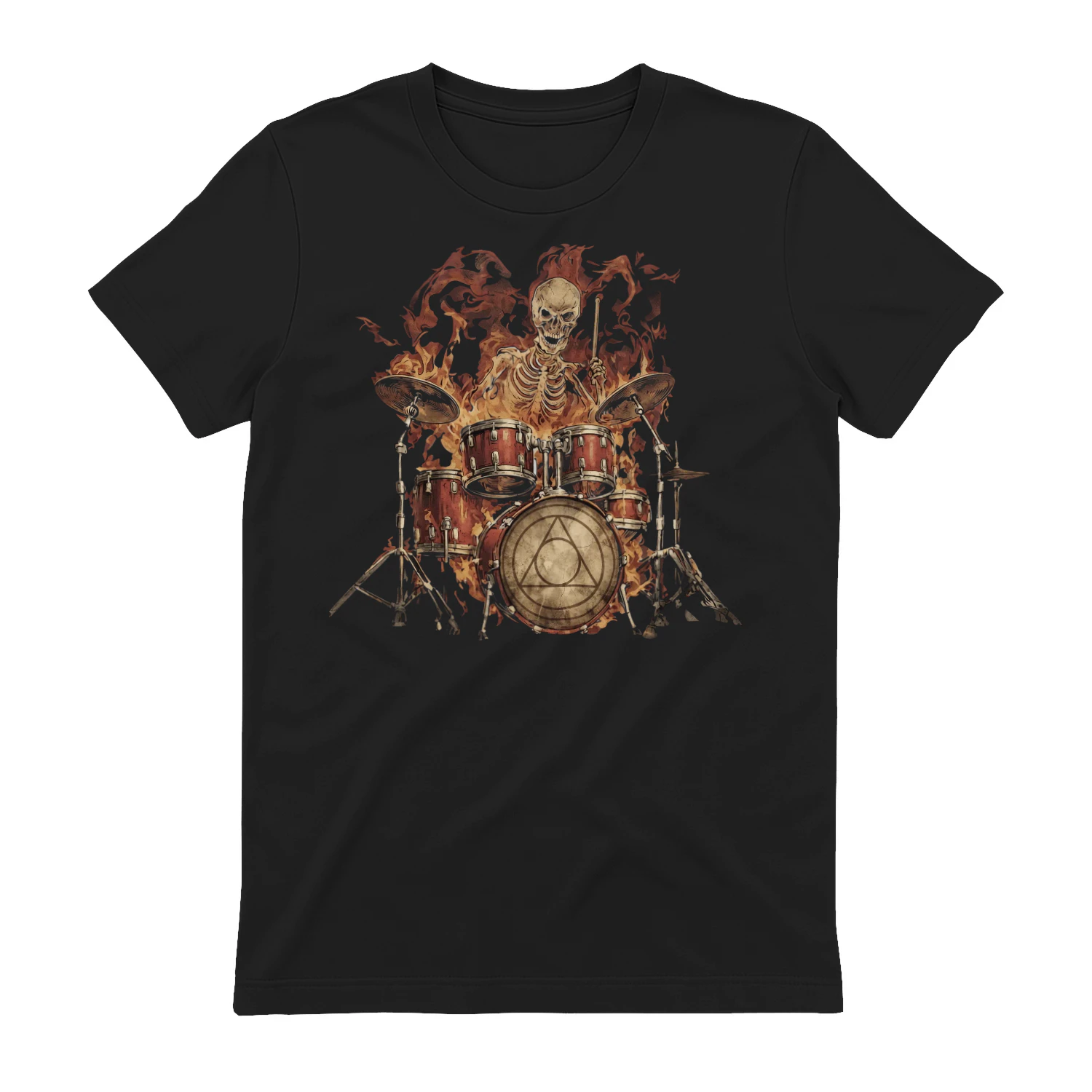 Drum Skeleton Fire Flames