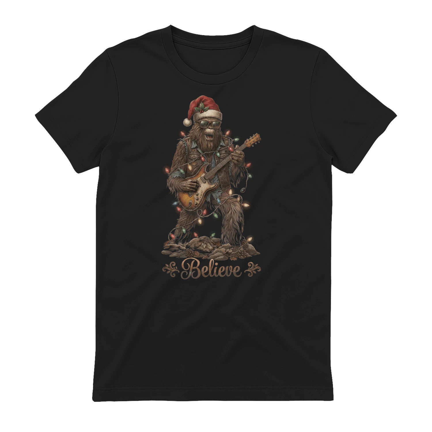 Christmas Guitar Bigfoot Believe