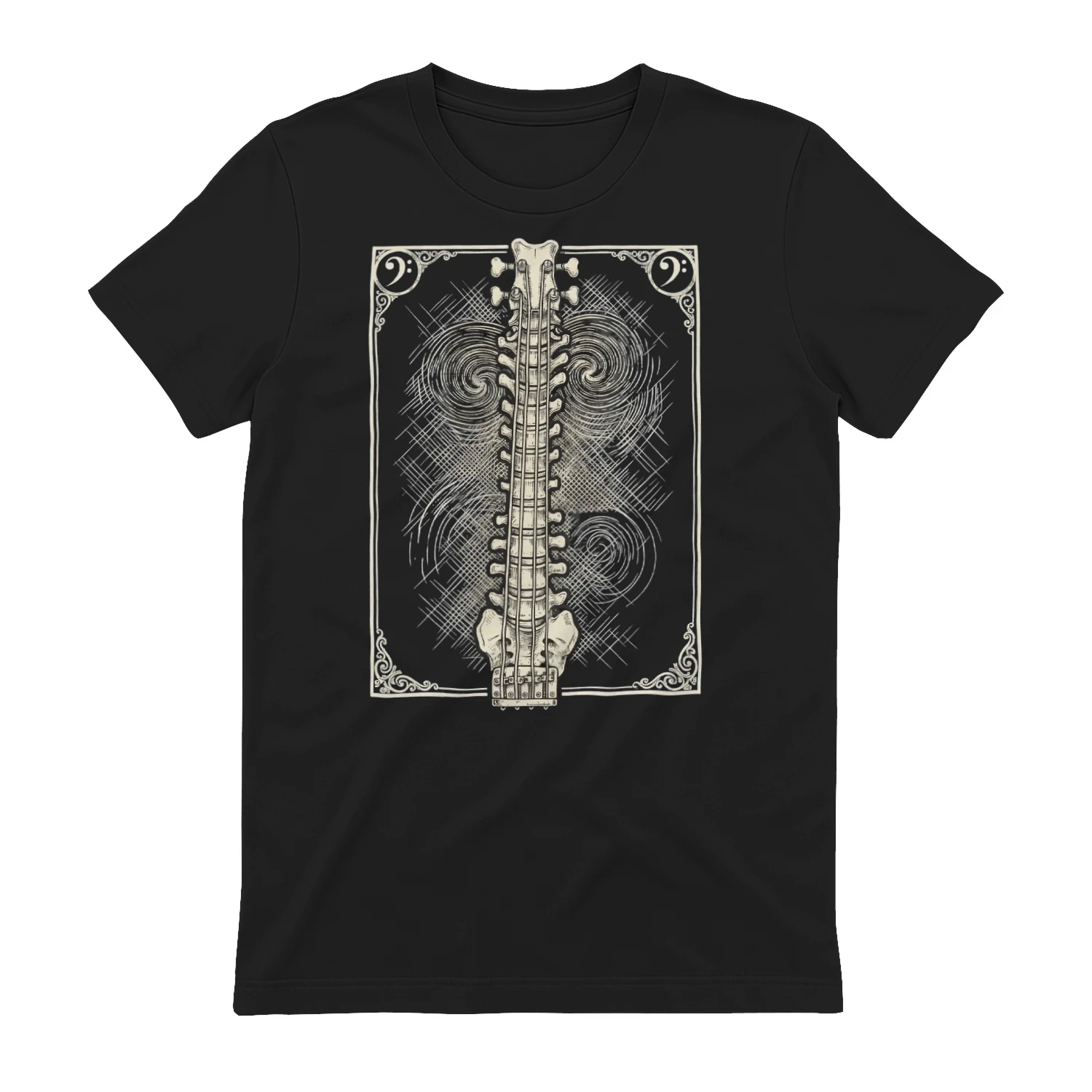 Halloween Bass Spine Bass Guitar Graphic Tee