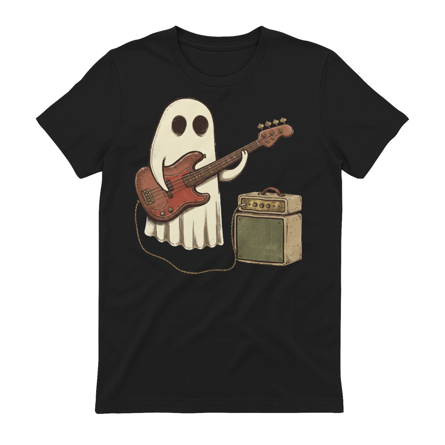Halloween Bass Cute Ghost Bassist Graphic