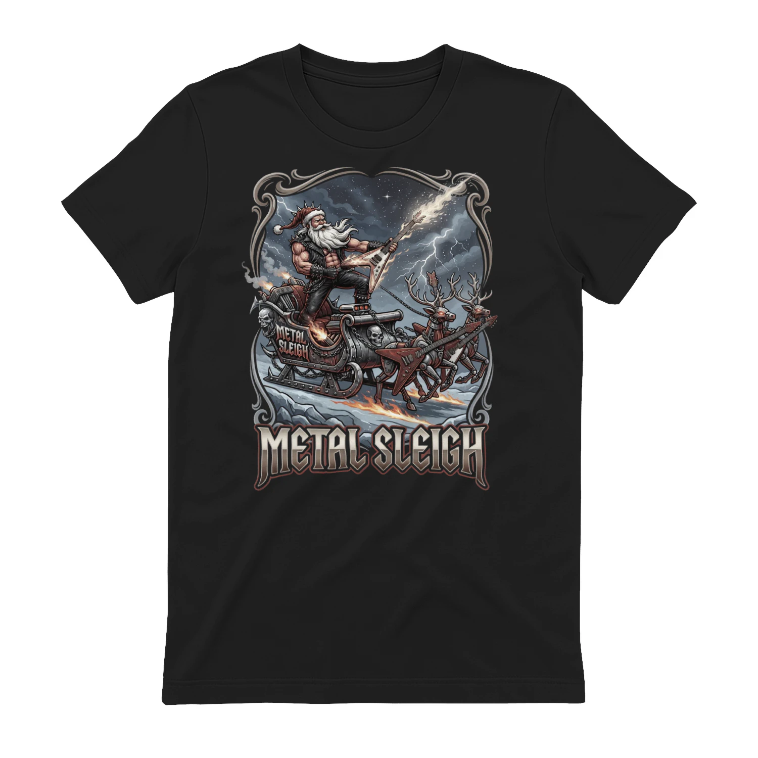 Christmas Guitar Metal Sleigh Lightning
