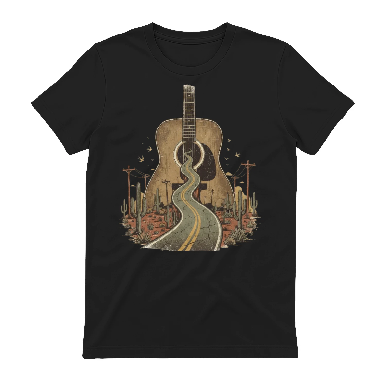Guitar Desert Highway Acoustic Guitar Art