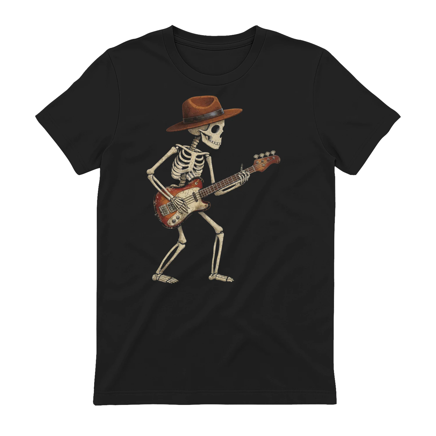 Halloween Bass Cowboy Skeleton Player
