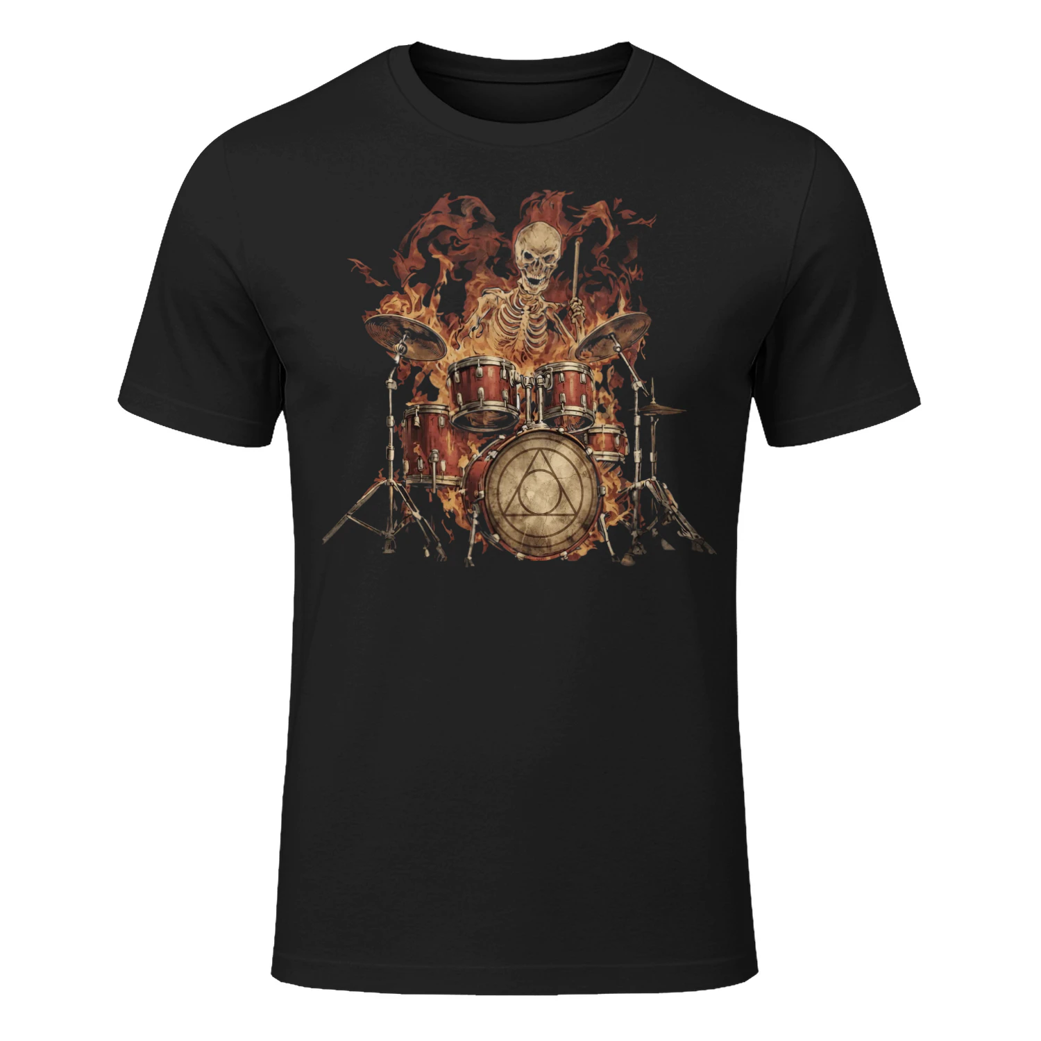 Drum Skeleton Fire Flames