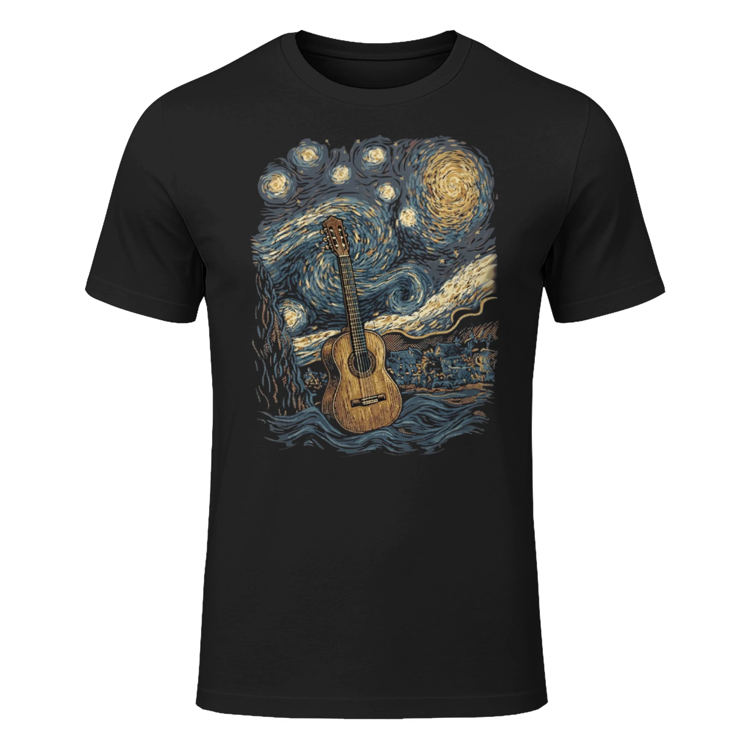 Christmas Acoustic Guitar Starry Night Van Gogh