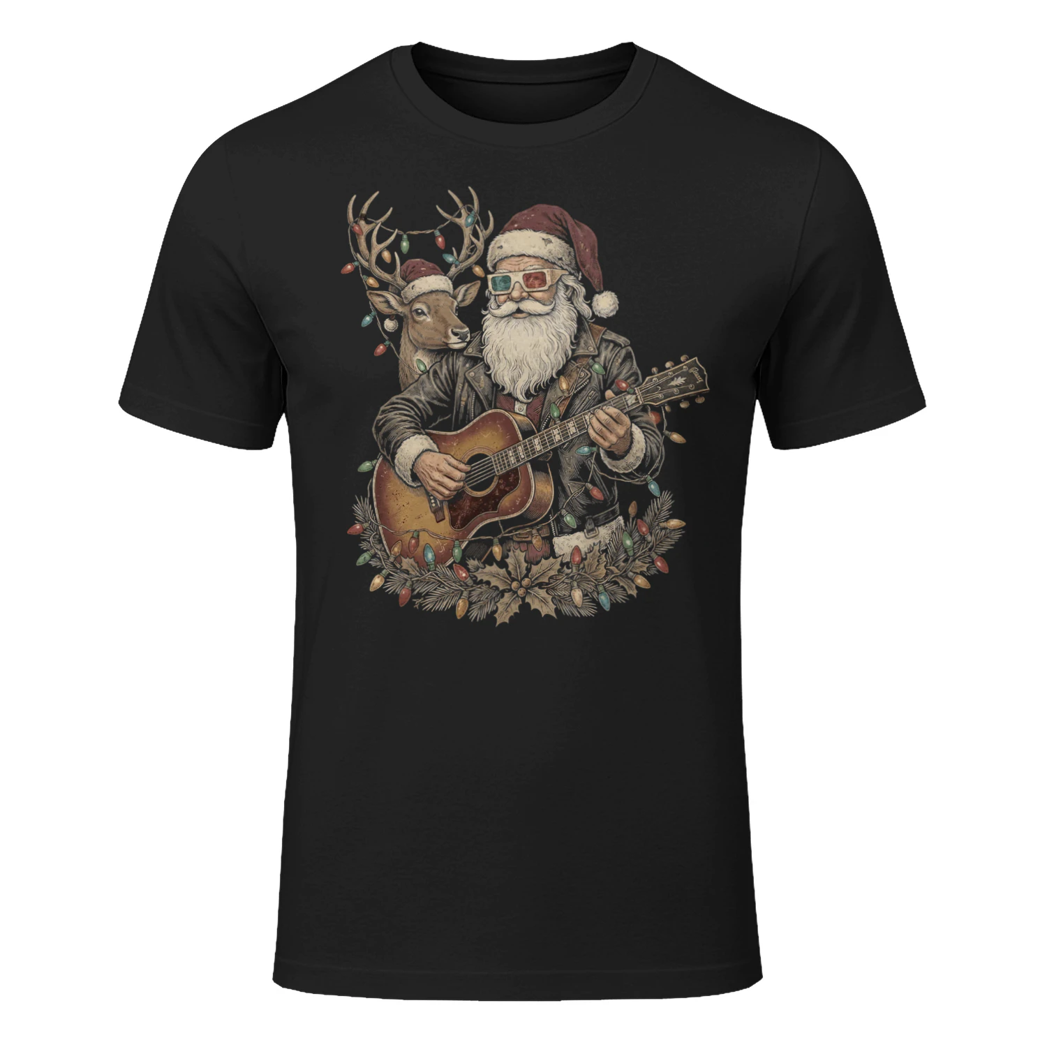 Christmas Guitar Acoustic Reindeer