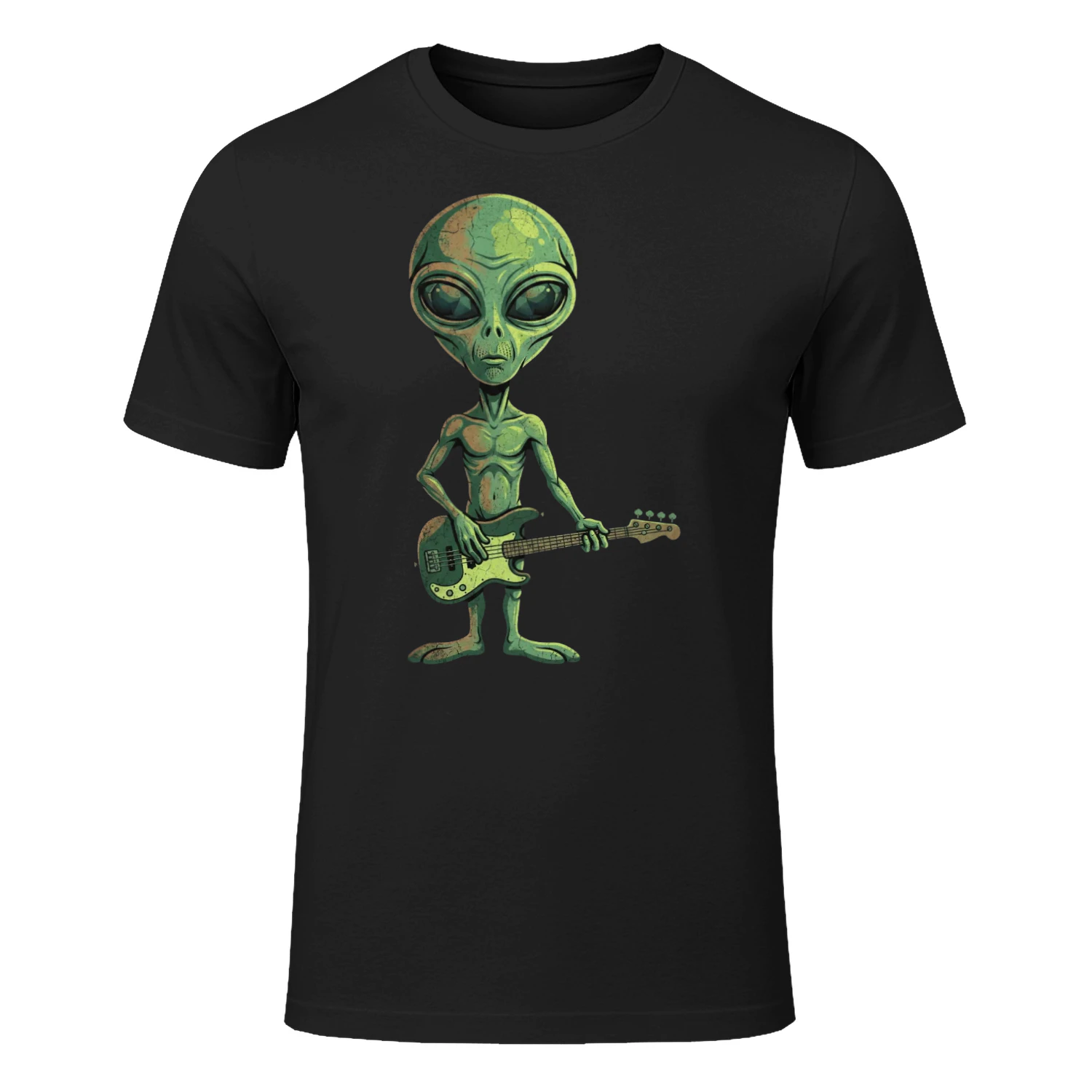 Bass Cool Alien Bassist Graphic T-Shirt