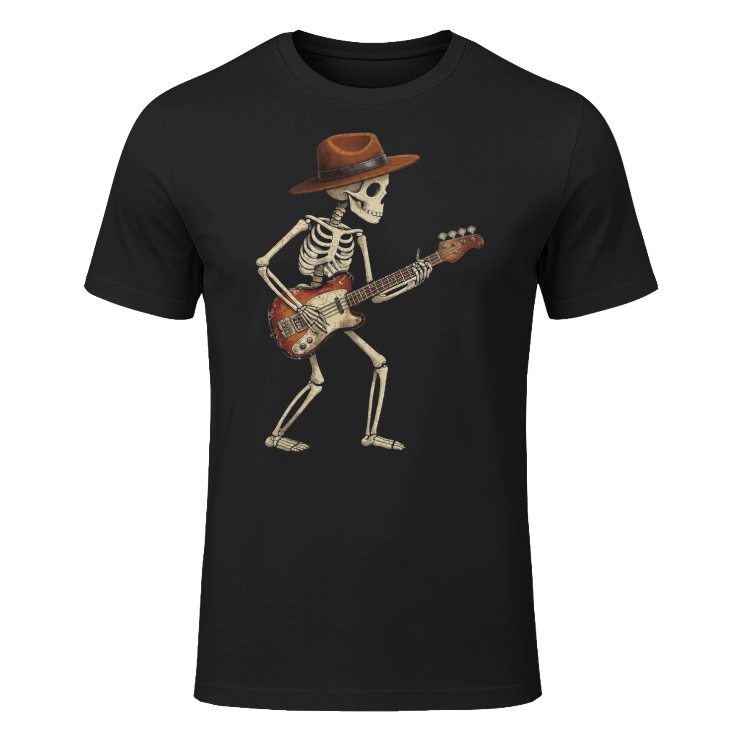 Halloween Bass Cowboy Skeleton Player