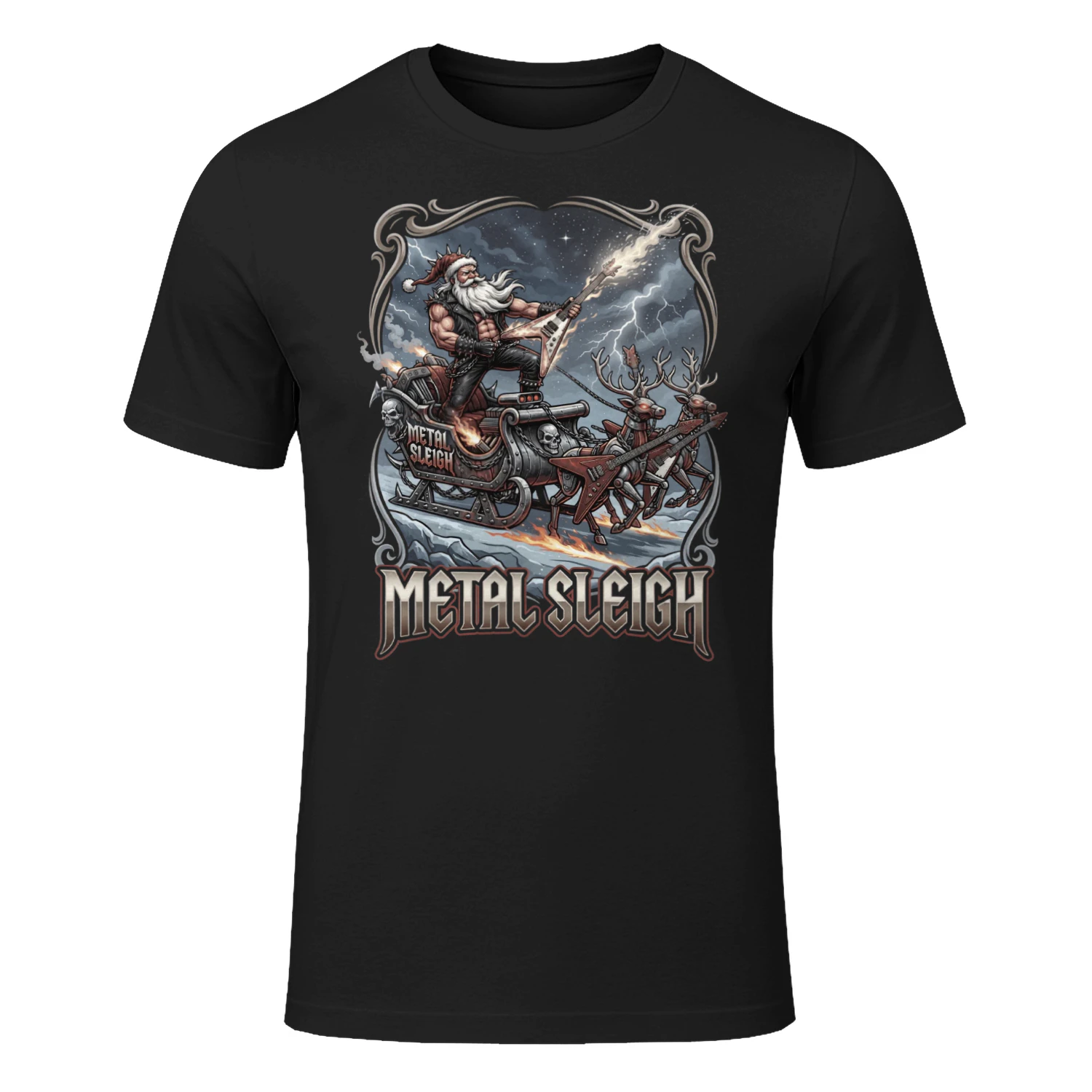 Christmas Guitar Metal Sleigh Lightning