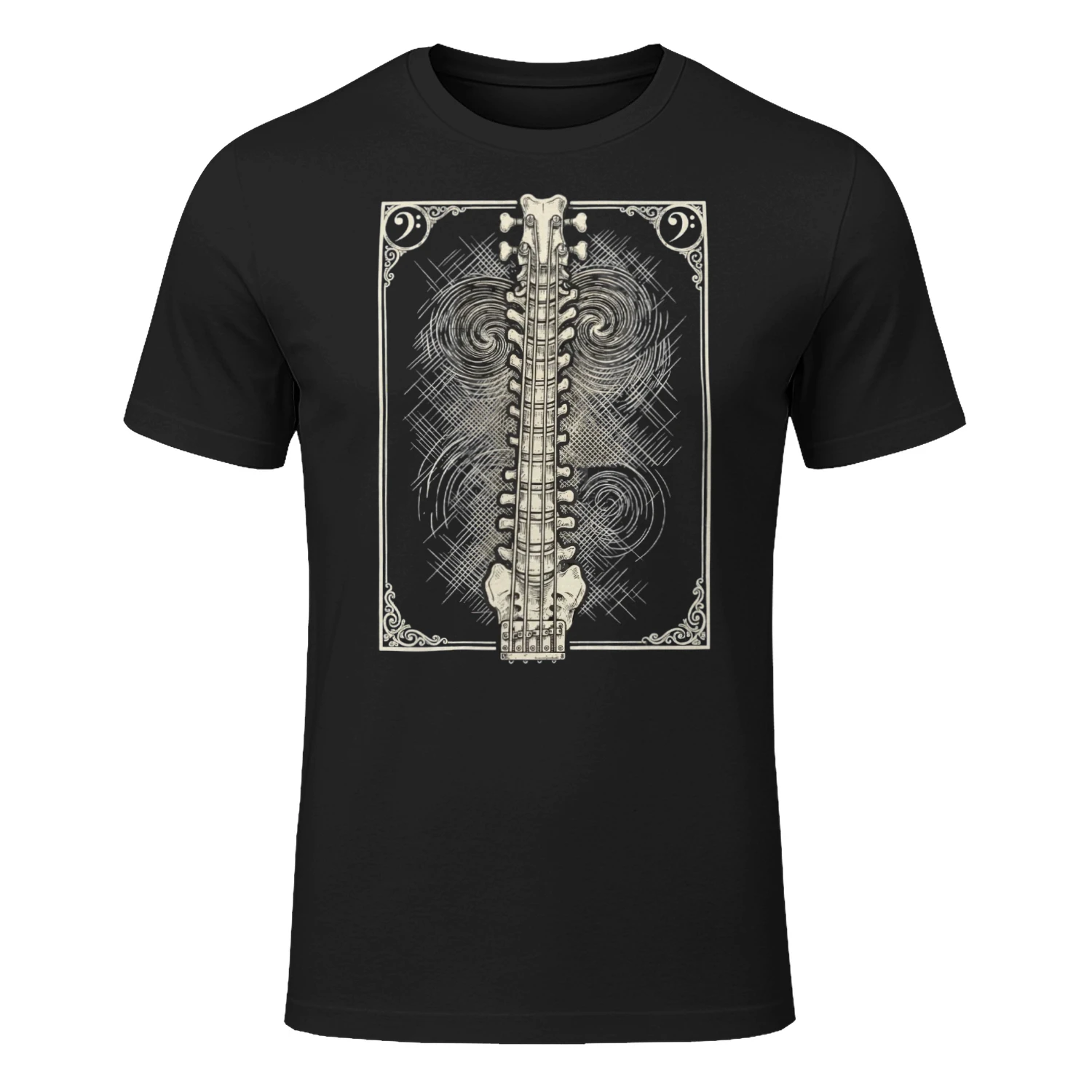 Halloween Bass Spine Bass Guitar Graphic Tee