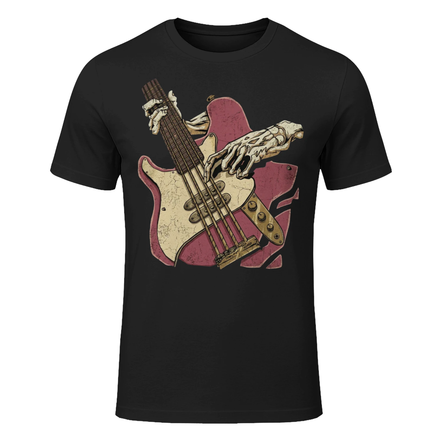 Halloween Bass Skeleton Hands Bass Guitar Tee