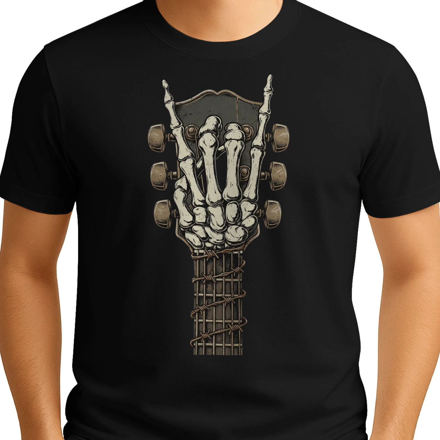 Halloween Guitar Skeleton Devil Horns