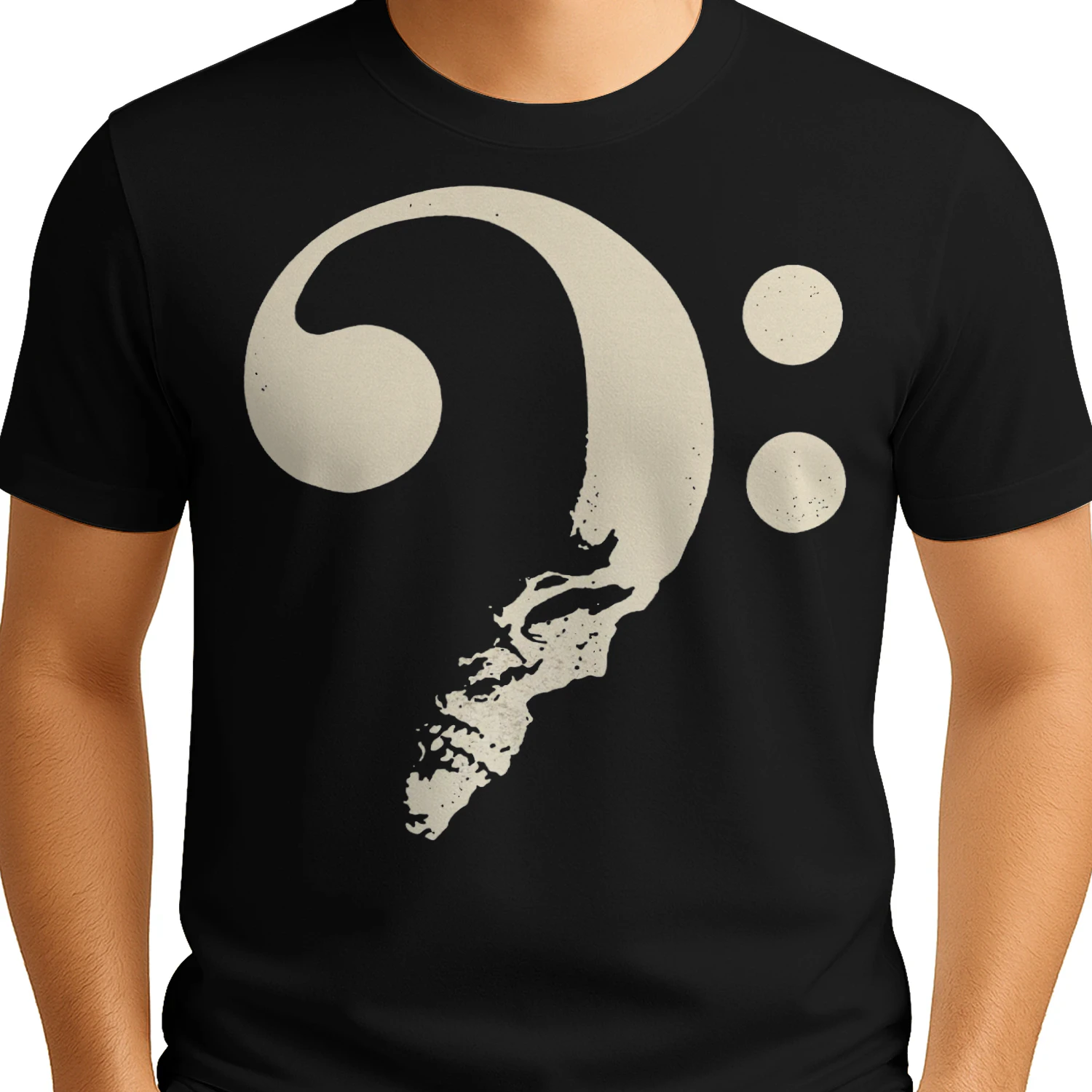 Halloween Bass Bass Clef Face Negative Space