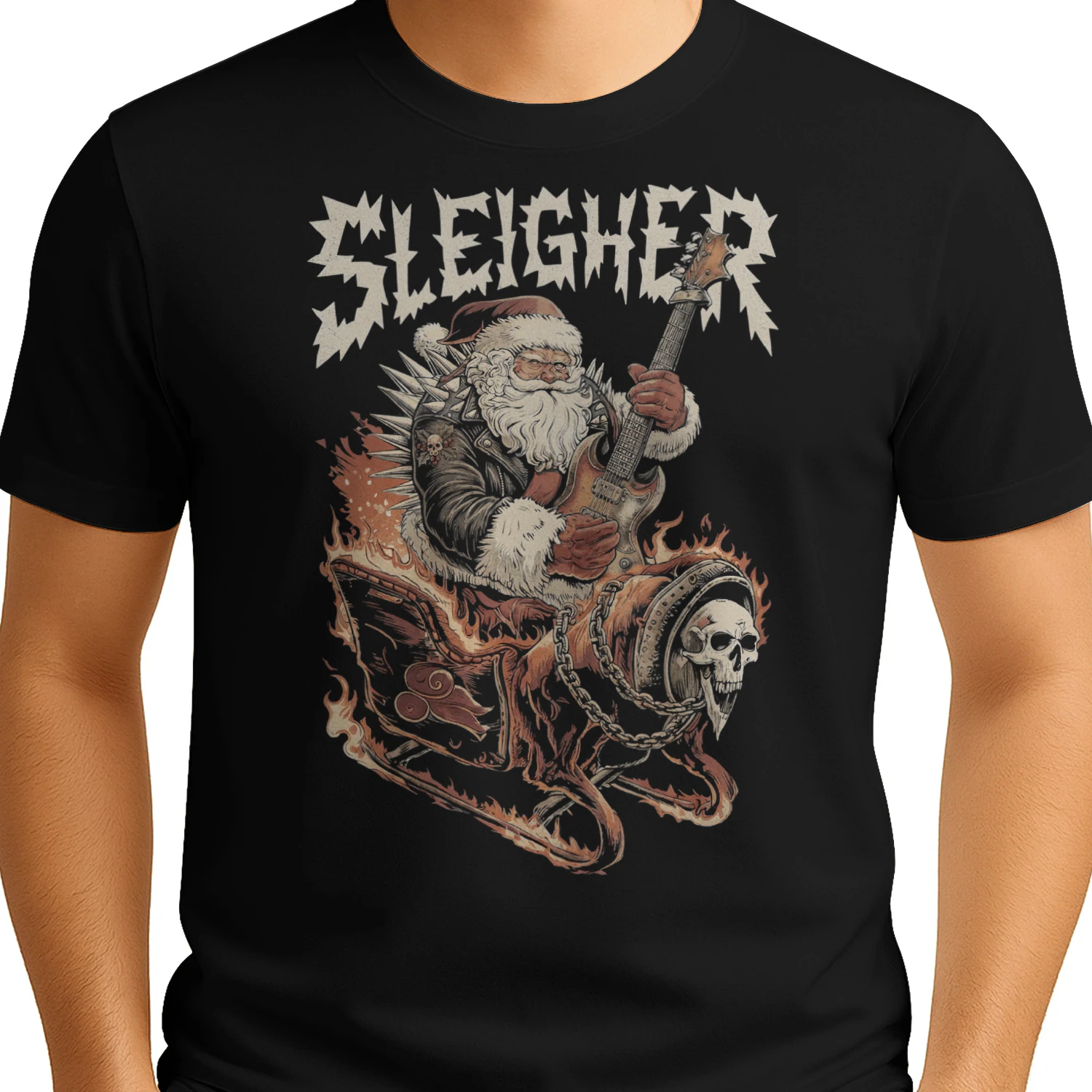 Christmas Guitar Sleigher Flames